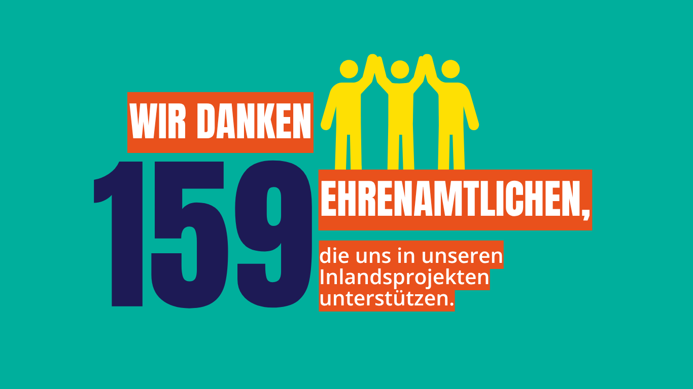 Wir danken 159 Ehrenamtliche in Deutschland
