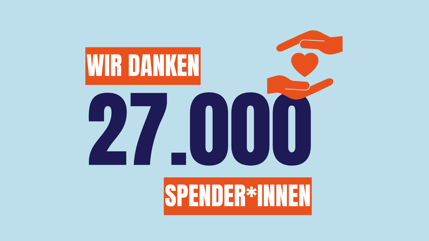 Wir danken 27.000 Spender*innen.